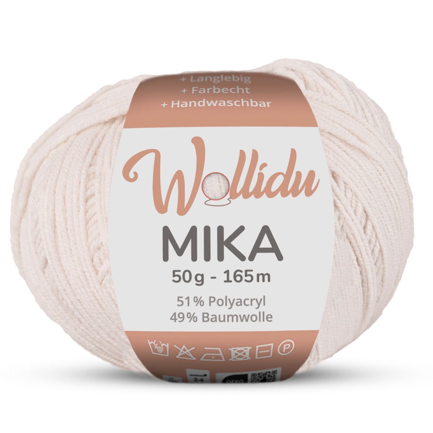 Mika 50g – Baumwoll-Polyacryl-Garn zum Häkeln & Stricken (Einzelknäuel, OEKO-TEX®)