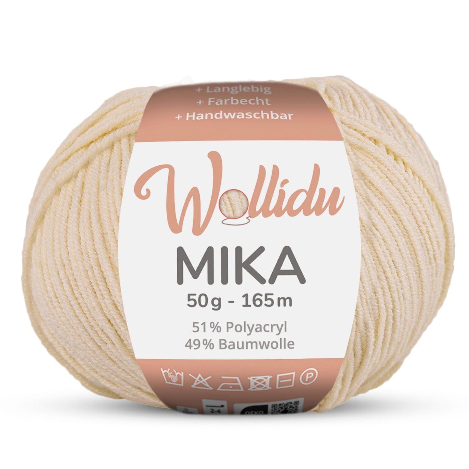 Mika 50g – Baumwoll-Polyacryl-Garn zum Häkeln & Stricken (Einzelknäuel, OEKO-TEX®)