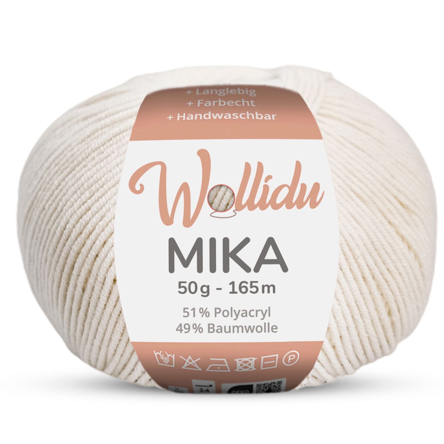 Mika 50g – Baumwoll-Polyacryl-Garn zum Häkeln & Stricken (Einzelknäuel, OEKO-TEX®)