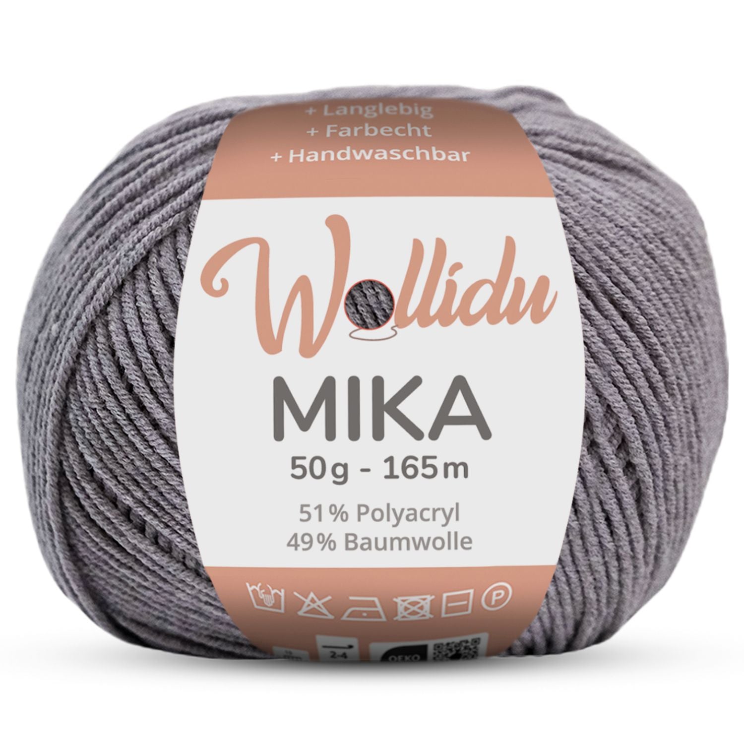 Mika 50g – Baumwoll-Polyacryl-Garn zum Häkeln & Stricken (Einzelknäuel, OEKO-TEX®)