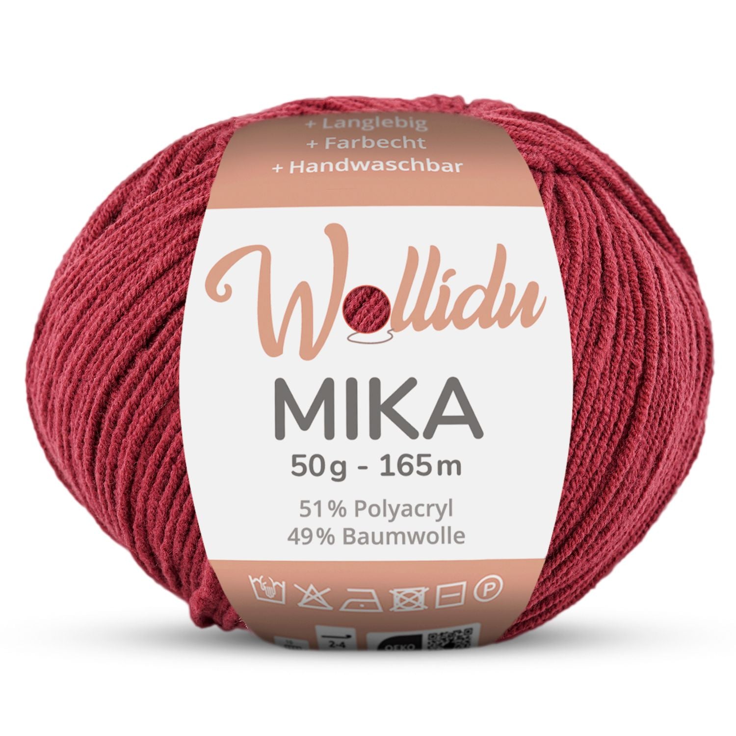 Mika 50g – Baumwoll-Polyacryl-Garn zum Häkeln & Stricken (Einzelknäuel, OEKO-TEX®)