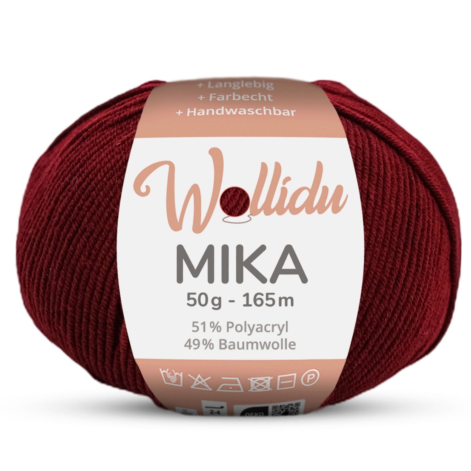 Mika 50g – Baumwoll-Polyacryl-Garn zum Häkeln & Stricken (Einzelknäuel, OEKO-TEX®)