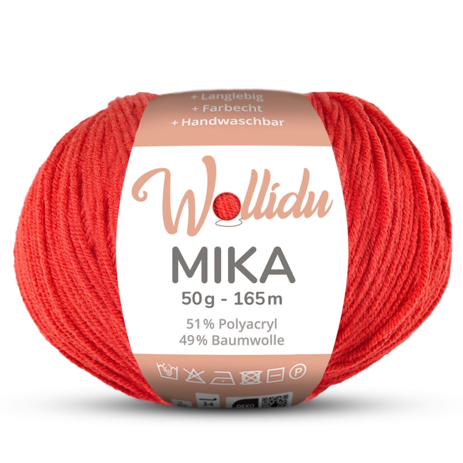Mika 50g – Baumwoll-Polyacryl-Garn zum Häkeln & Stricken (Einzelknäuel, OEKO-TEX®)