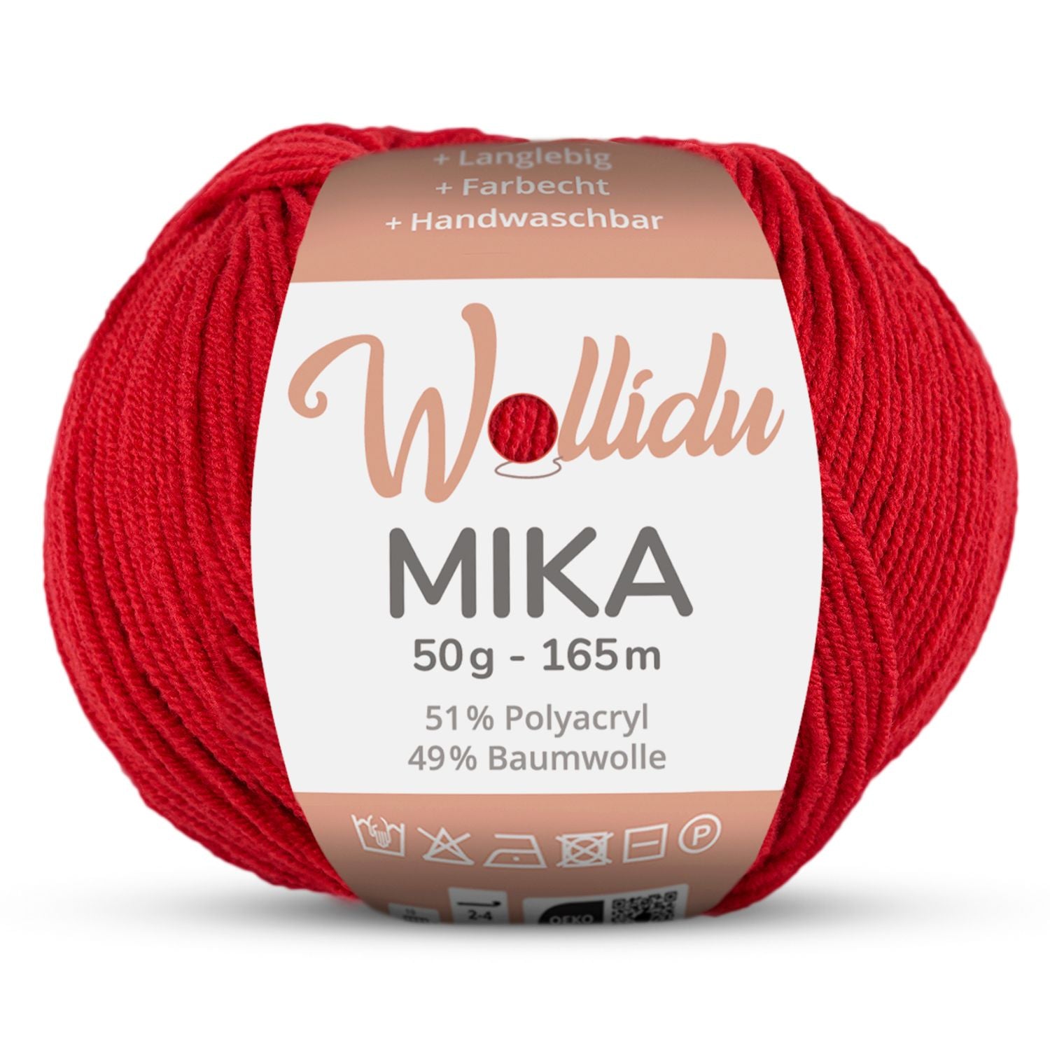 Mika 50g – Baumwoll-Polyacryl-Garn zum Häkeln & Stricken (Einzelknäuel, OEKO-TEX®)