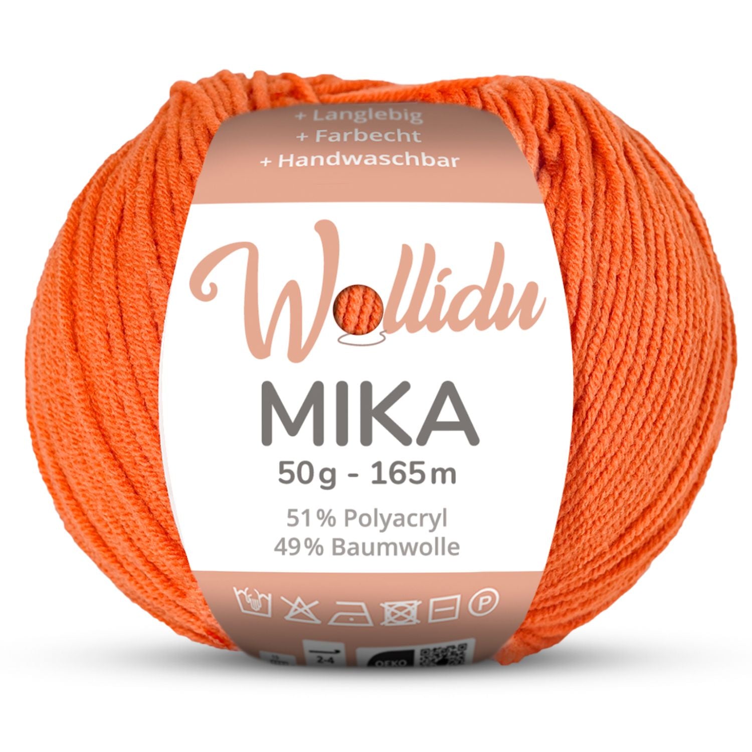 Mika 50g – Baumwoll-Polyacryl-Garn zum Häkeln & Stricken (Einzelknäuel, OEKO-TEX®)