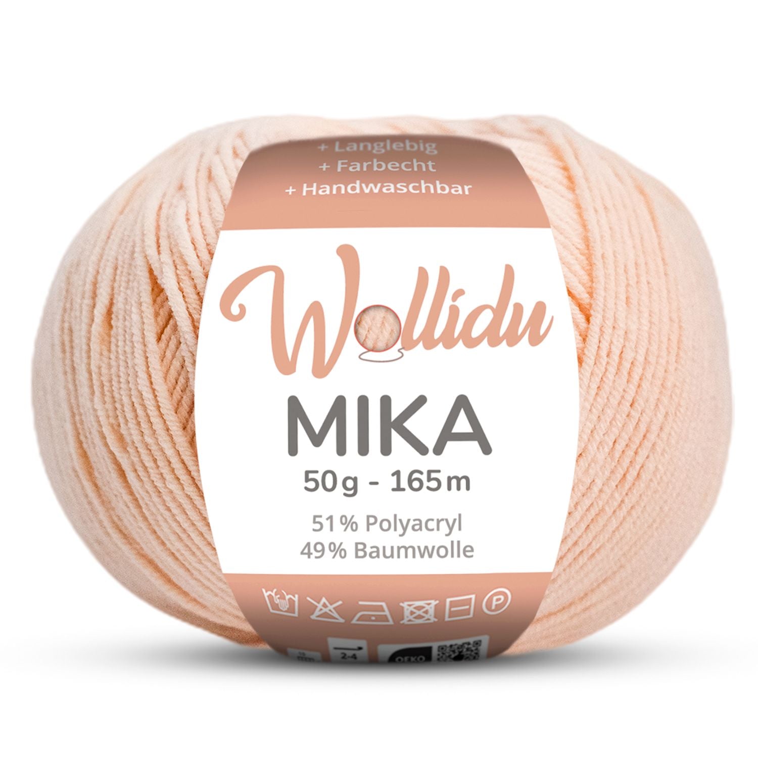 Mika 50g – Baumwoll-Polyacryl-Garn zum Häkeln & Stricken (Einzelknäuel, OEKO-TEX®)