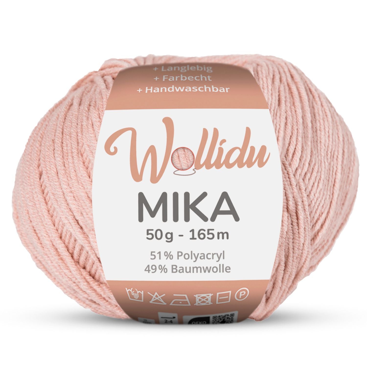 Mika 50g – Baumwoll-Polyacryl-Garn zum Häkeln & Stricken (Einzelknäuel, OEKO-TEX®)