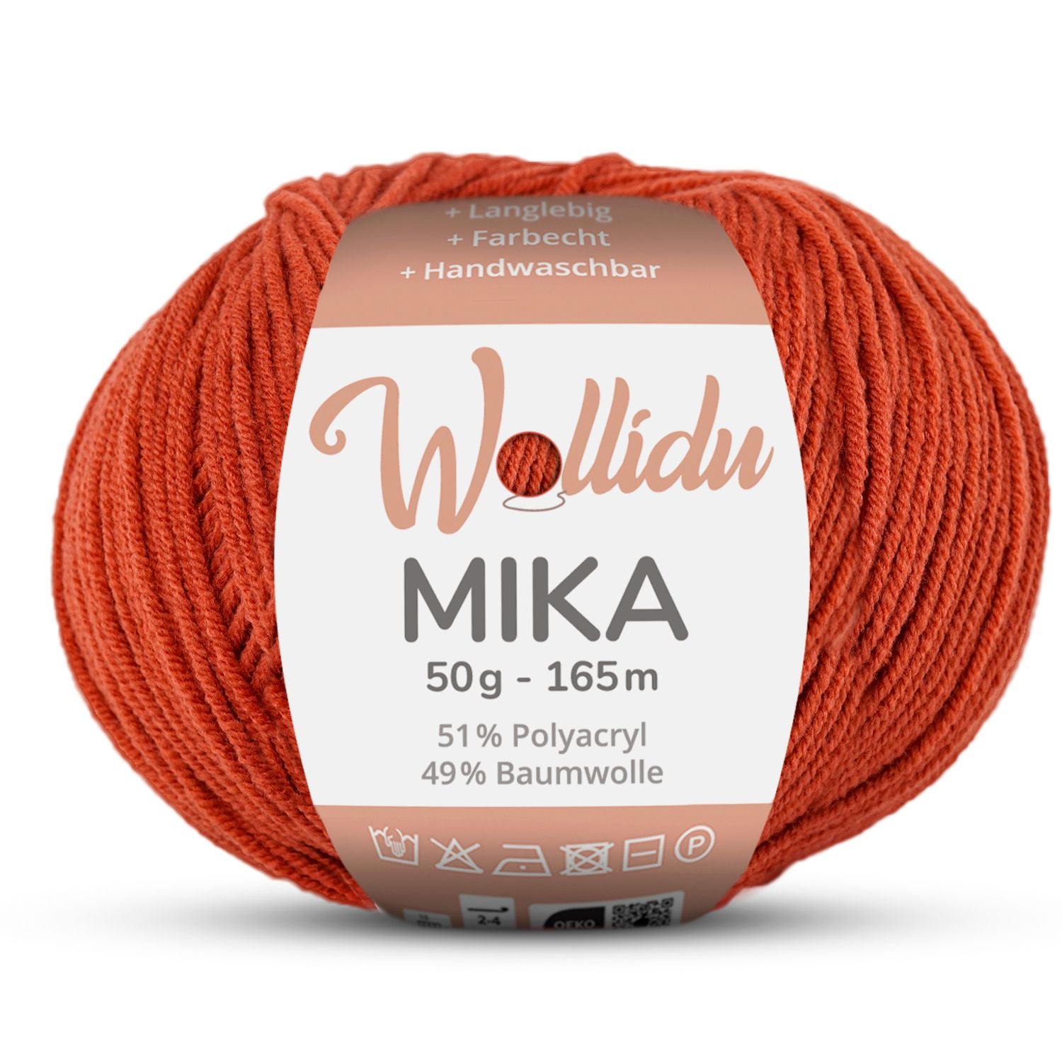 Mika 50g – Baumwoll-Polyacryl-Garn zum Häkeln & Stricken (Einzelknäuel, OEKO-TEX®)