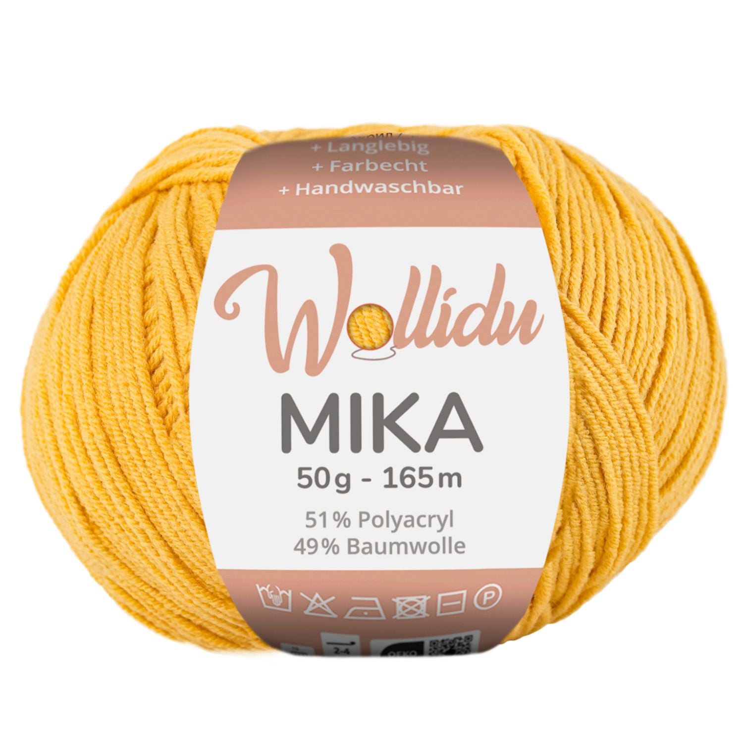 Mika 50g – Baumwoll-Polyacryl-Garn zum Häkeln & Stricken (Einzelknäuel, OEKO-TEX®)