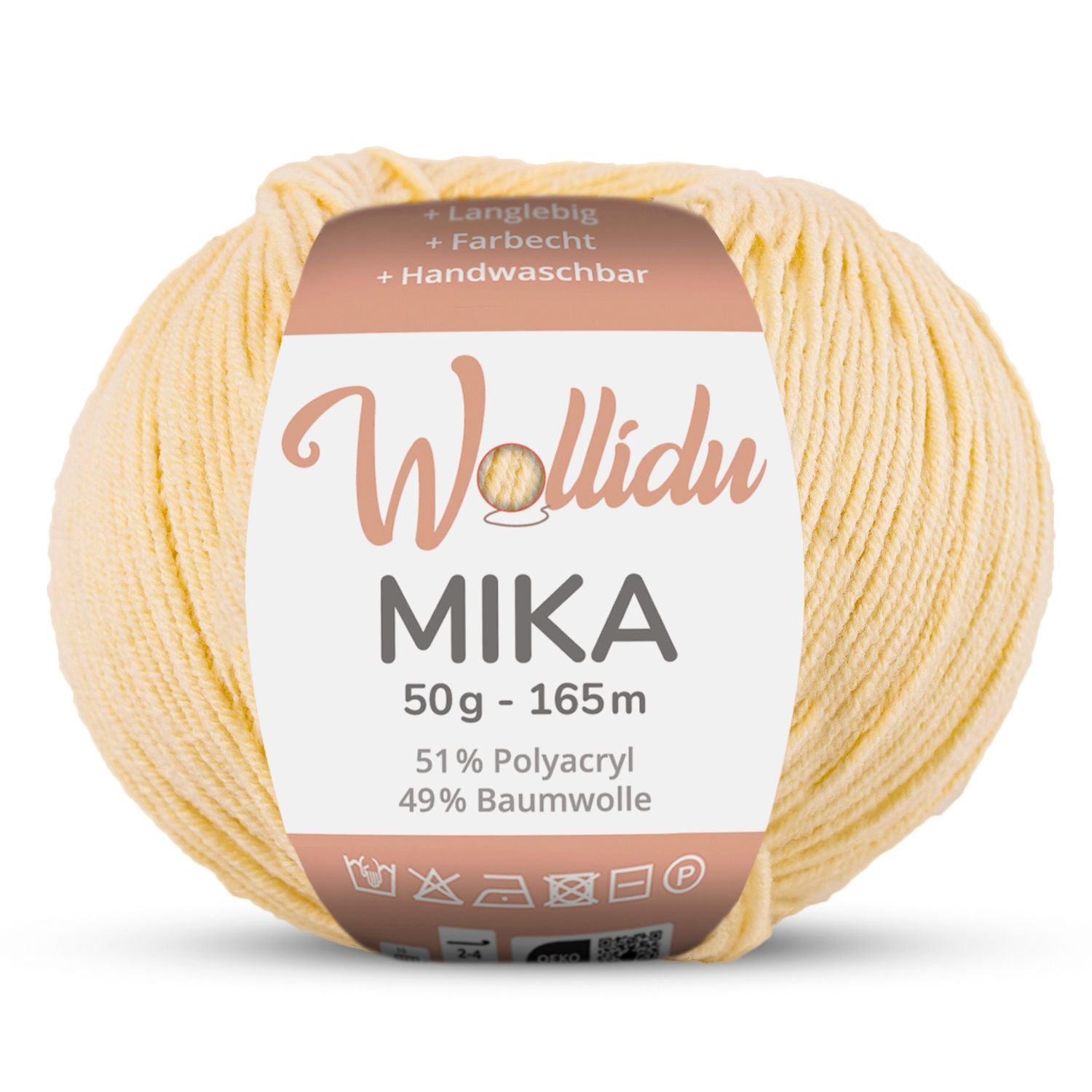 Mika 50g – Baumwoll-Polyacryl-Garn zum Häkeln & Stricken (Einzelknäuel, OEKO-TEX®)