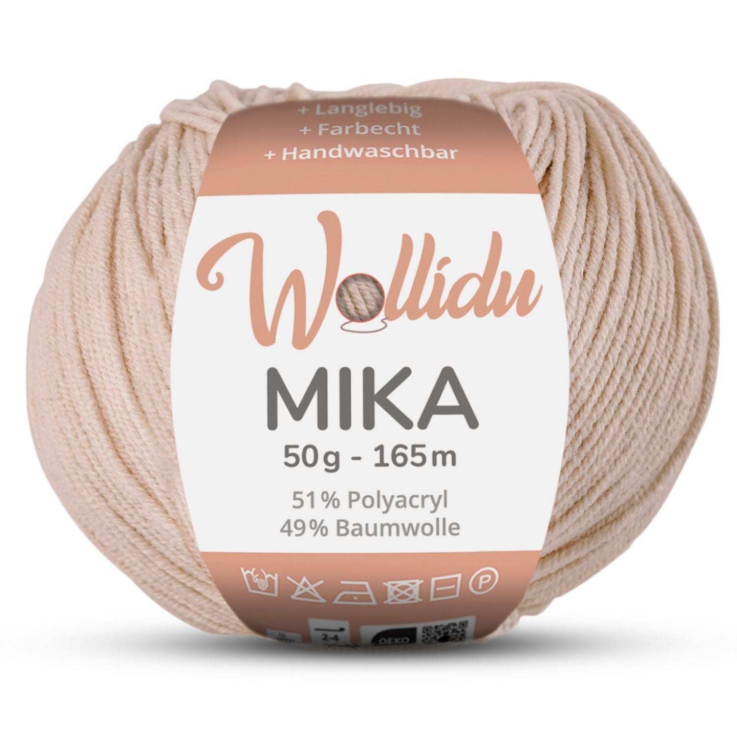 Mika 50g – Baumwoll-Polyacryl-Garn zum Häkeln & Stricken (Einzelknäuel, OEKO-TEX®)
