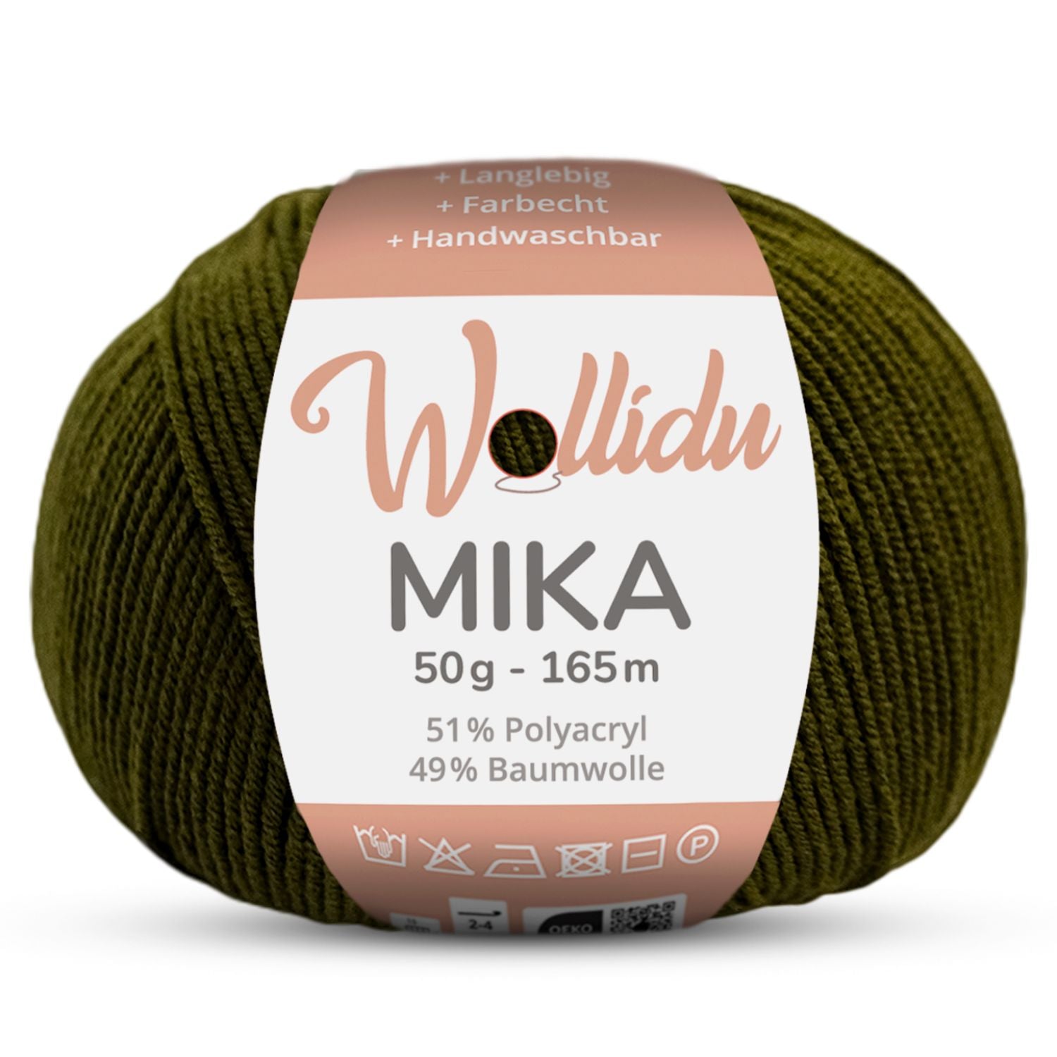 Mika 50g – Baumwoll-Polyacryl-Garn zum Häkeln & Stricken (Einzelknäuel, OEKO-TEX®)