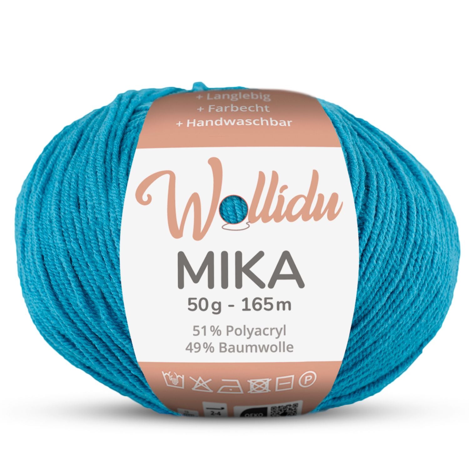 Mika 50g – Baumwoll-Polyacryl-Garn zum Häkeln & Stricken (Einzelknäuel, OEKO-TEX®)