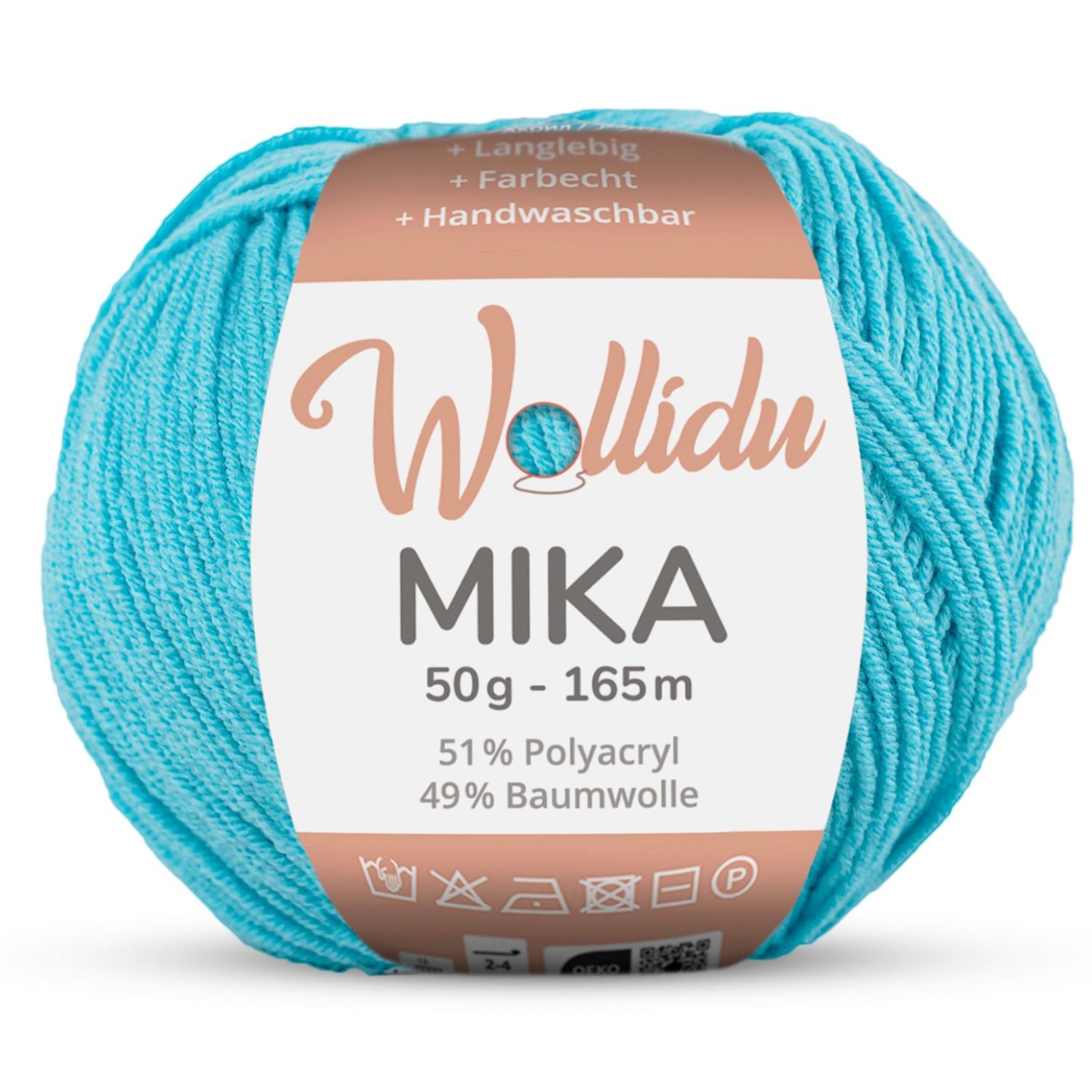 Mika 50g – Baumwoll-Polyacryl-Garn zum Häkeln & Stricken (Einzelknäuel, OEKO-TEX®)