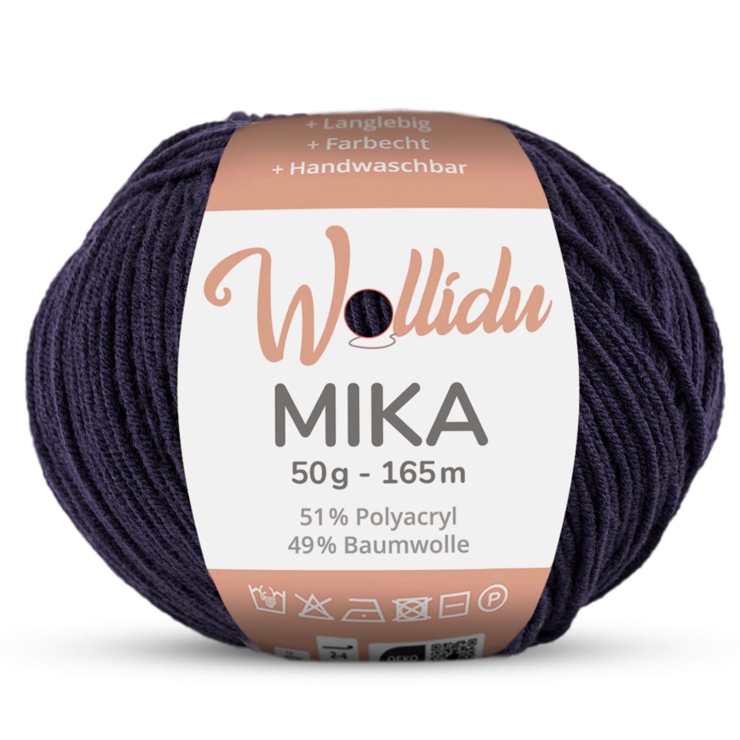 Mika 50g – Baumwoll-Polyacryl-Garn zum Häkeln & Stricken (Einzelknäuel, OEKO-TEX®)