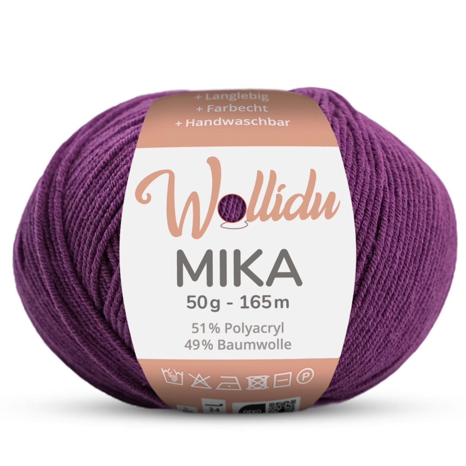 Mika 50g – Baumwoll-Polyacryl-Garn zum Häkeln & Stricken (Einzelknäuel, OEKO-TEX®)