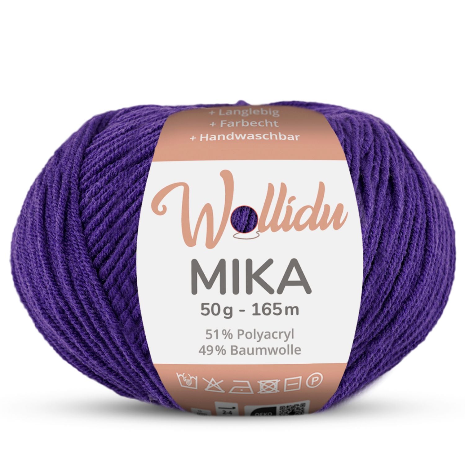 Mika 50g – Baumwoll-Polyacryl-Garn zum Häkeln & Stricken (Einzelknäuel, OEKO-TEX®)