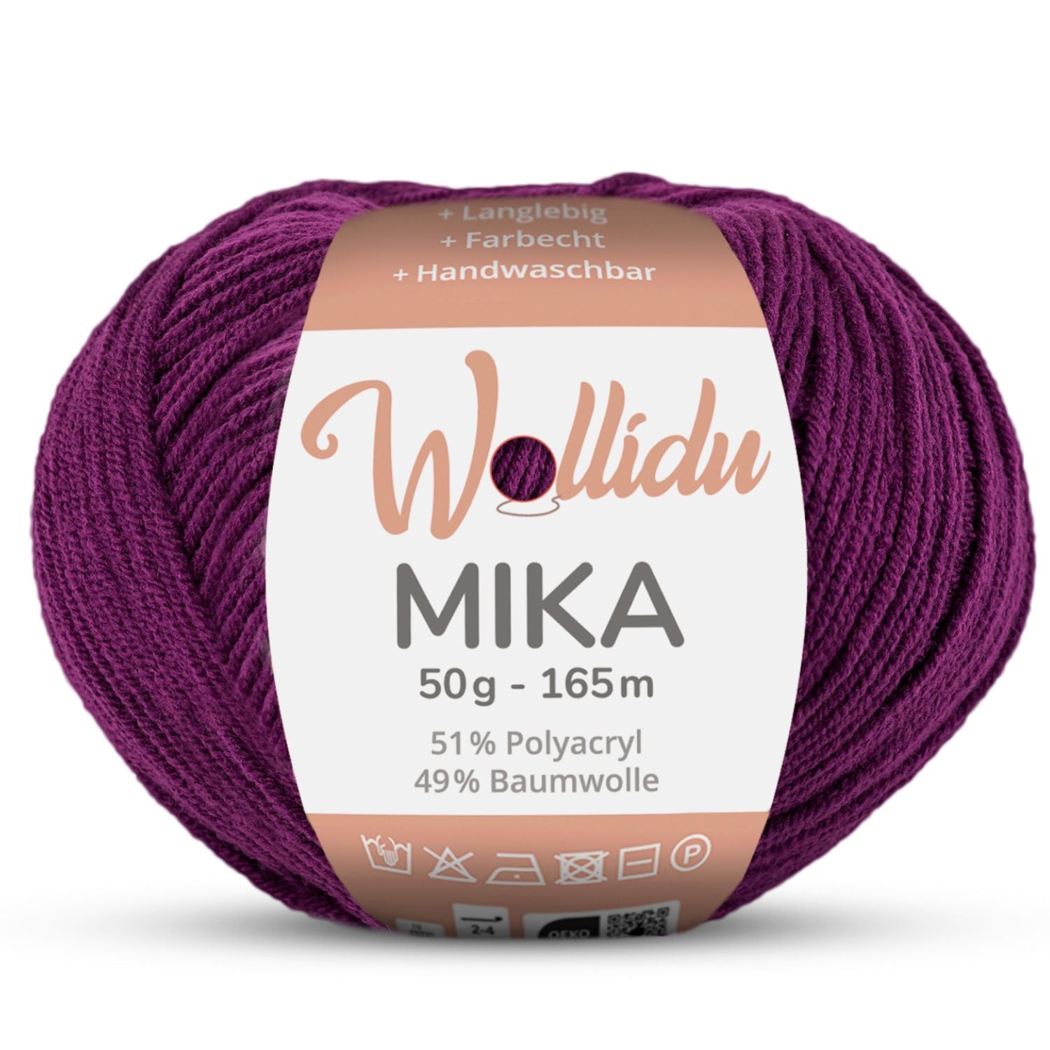 Mika 50g – Baumwoll-Polyacryl-Garn zum Häkeln & Stricken (Einzelknäuel, OEKO-TEX®)