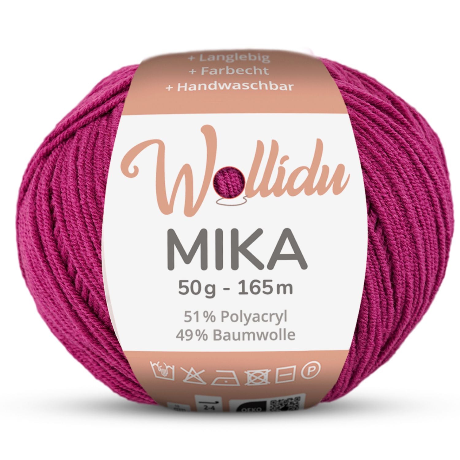 Mika 50g – Baumwoll-Polyacryl-Garn zum Häkeln & Stricken (Einzelknäuel, OEKO-TEX®)
