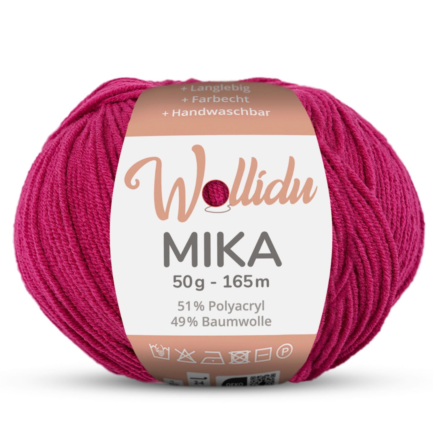 Mika 50g – Baumwoll-Polyacryl-Garn zum Häkeln & Stricken (Einzelknäuel, OEKO-TEX®)