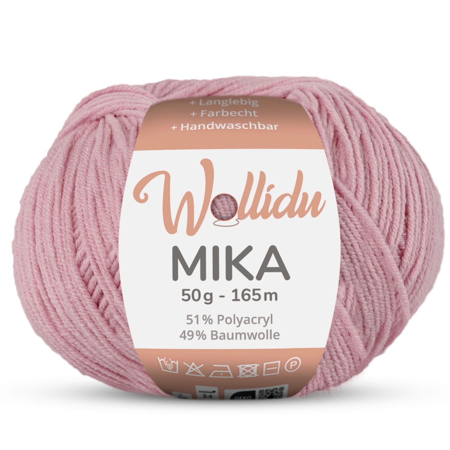 Mika 50g – Baumwoll-Polyacryl-Garn zum Häkeln & Stricken (Einzelknäuel, OEKO-TEX®)