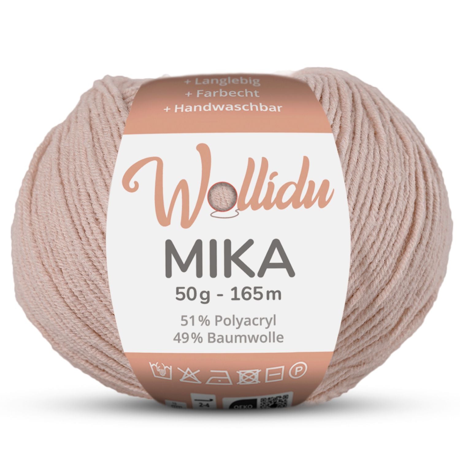 Mika 50g – Baumwoll-Polyacryl-Garn zum Häkeln & Stricken (Einzelknäuel, OEKO-TEX®)