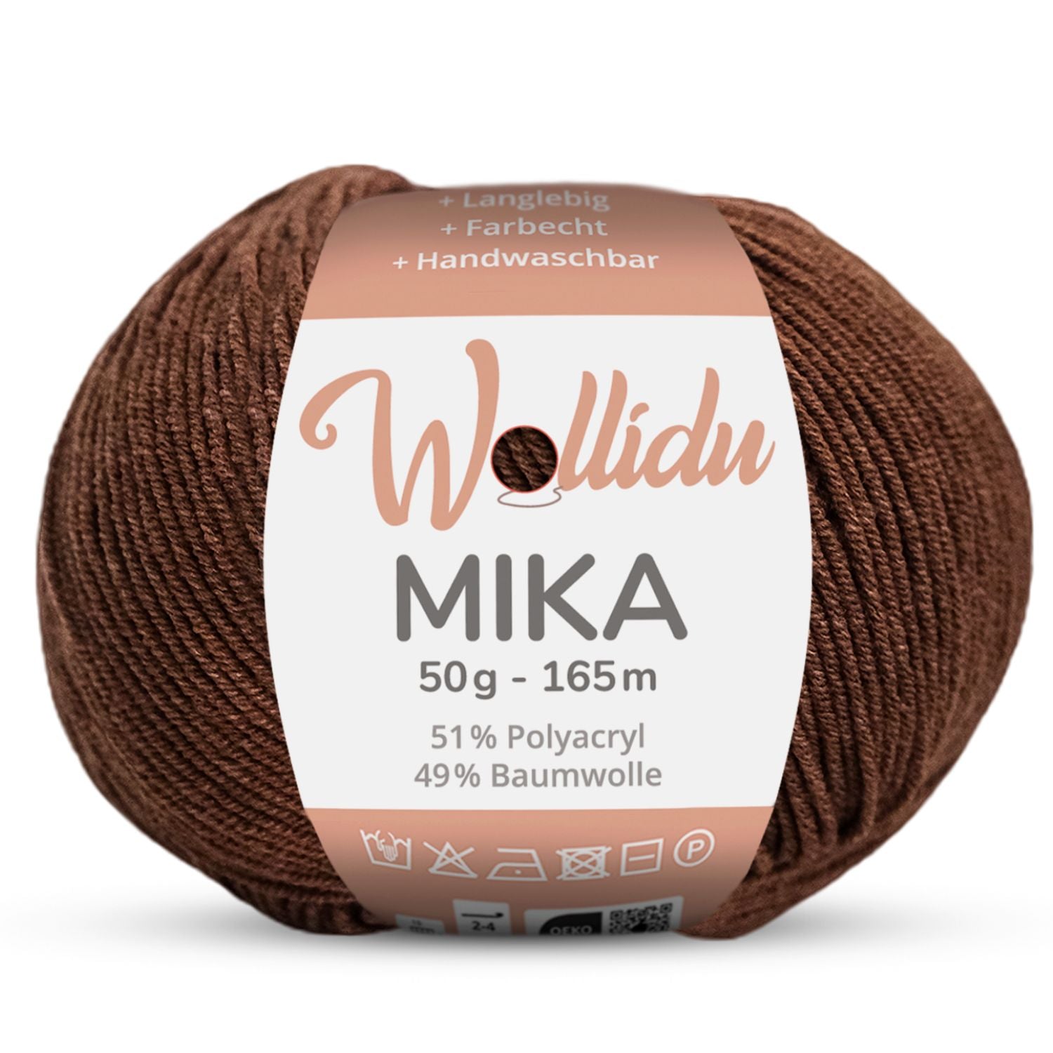 Mika 50g – Baumwoll-Polyacryl-Garn zum Häkeln & Stricken (Einzelknäuel, OEKO-TEX®)