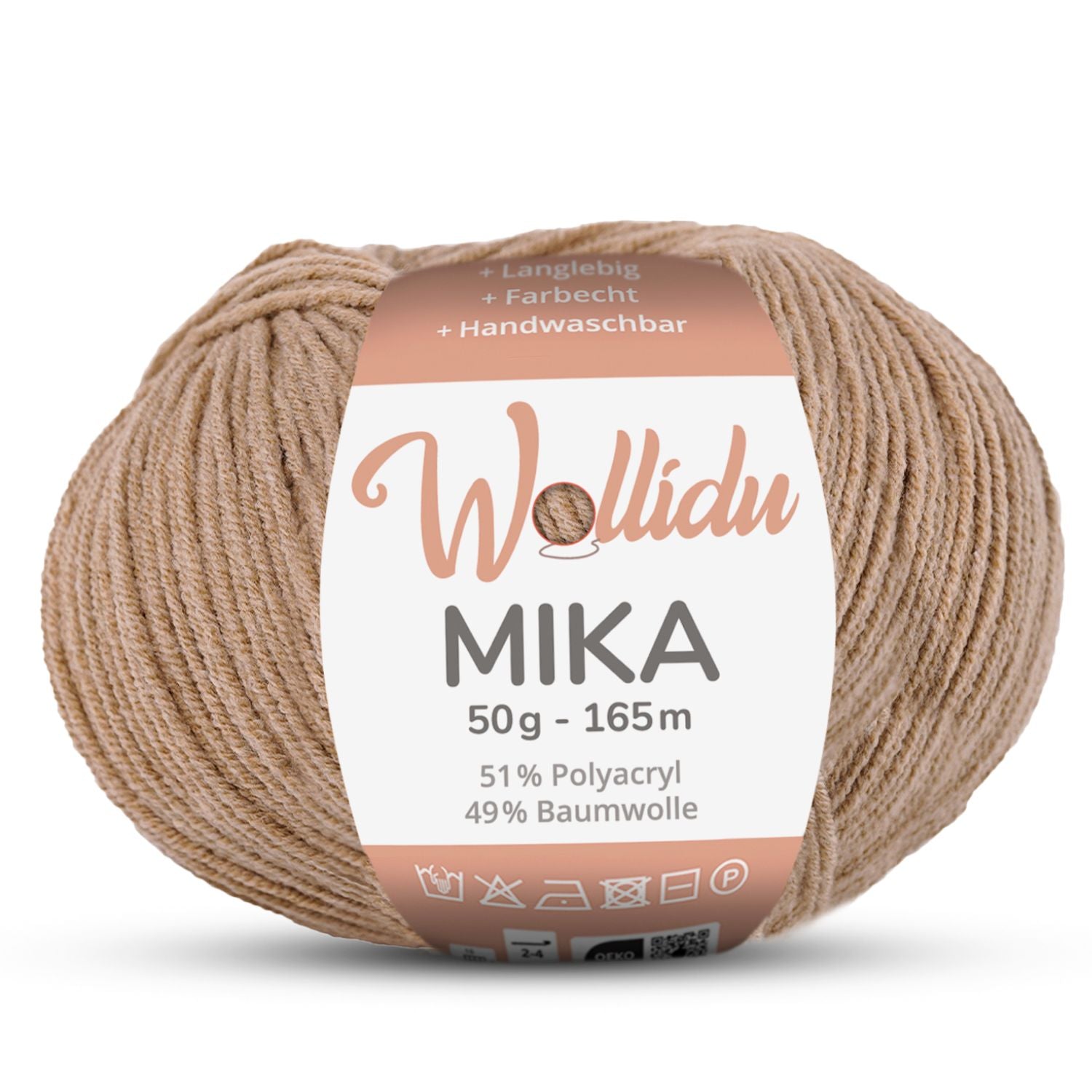 Mika 50g – Baumwoll-Polyacryl-Garn zum Häkeln & Stricken (Einzelknäuel, OEKO-TEX®)