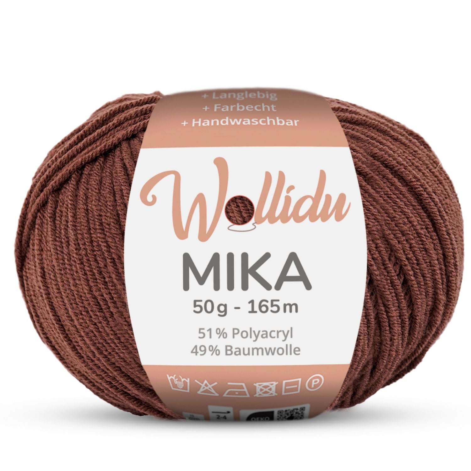 Mika 50g – Baumwoll-Polyacryl-Garn zum Häkeln & Stricken (Einzelknäuel, OEKO-TEX®)