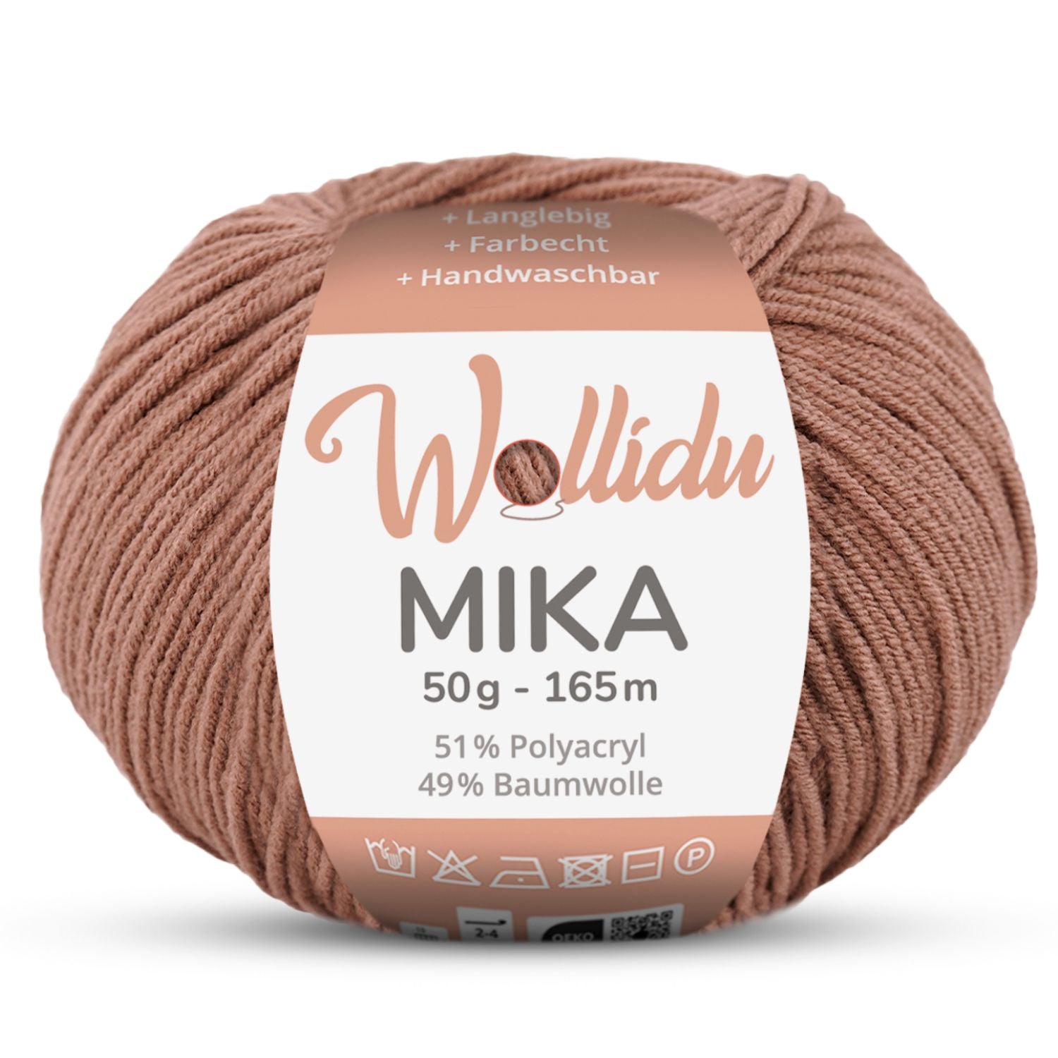 Mika 50g – Baumwoll-Polyacryl-Garn zum Häkeln & Stricken (Einzelknäuel, OEKO-TEX®)