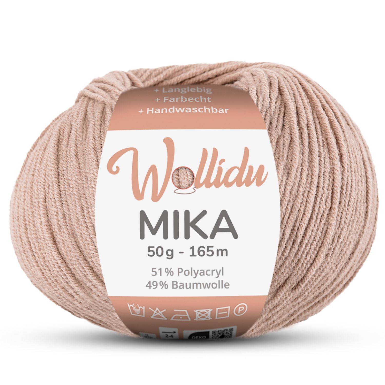 Mika 50g – Baumwoll-Polyacryl-Garn zum Häkeln & Stricken (Einzelknäuel, OEKO-TEX®)