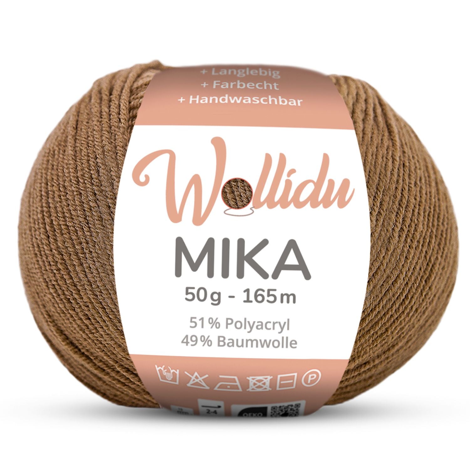 Mika 50g – Baumwoll-Polyacryl-Garn zum Häkeln & Stricken (Einzelknäuel, OEKO-TEX®)