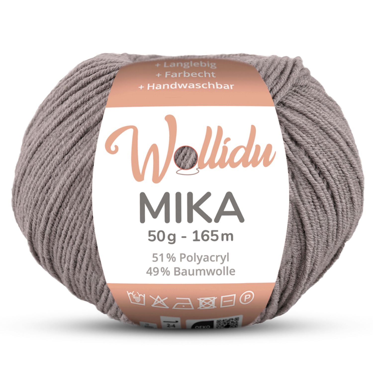 Mika 50g – Baumwoll-Polyacryl-Garn zum Häkeln & Stricken (Einzelknäuel, OEKO-TEX®)