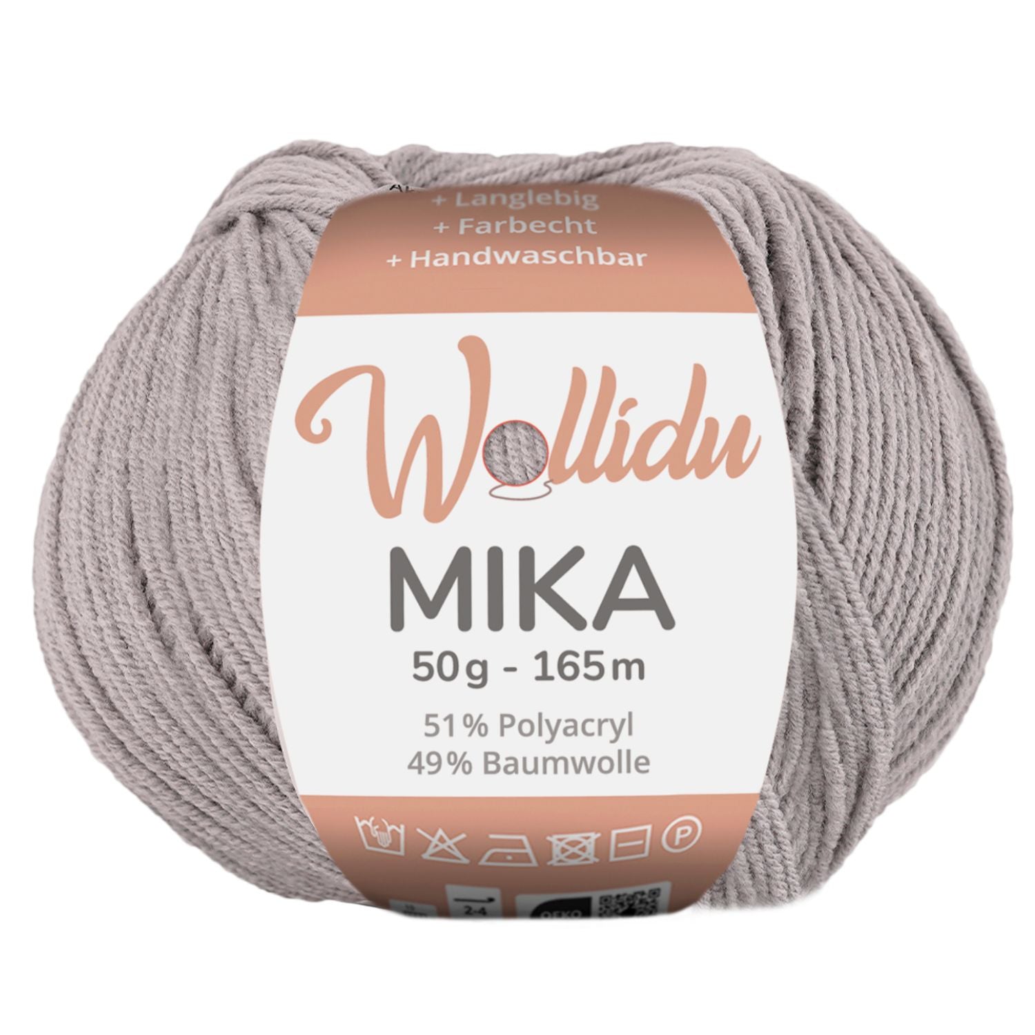 Mika 50g – Baumwoll-Polyacryl-Garn zum Häkeln & Stricken (Einzelknäuel, OEKO-TEX®)