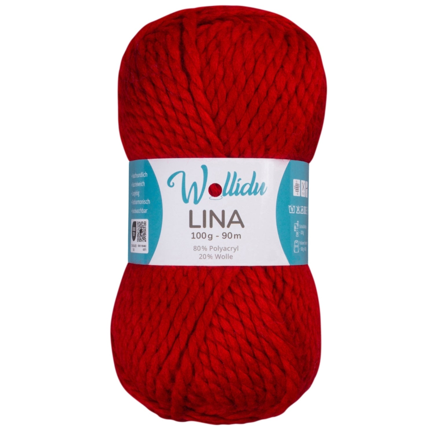 Lina 100g – Mulesingfreie Acryl-Schafwolle zum Stricken & Häkeln (Einzelknäuel, OEKO-TEX®)