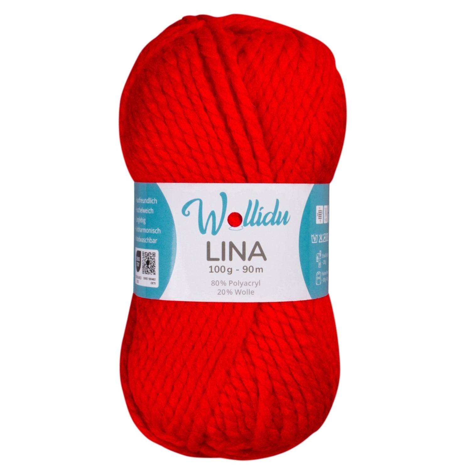 Lina 100g – Mulesingfreie Acryl-Schafwolle zum Stricken & Häkeln (Einzelknäuel, OEKO-TEX®)