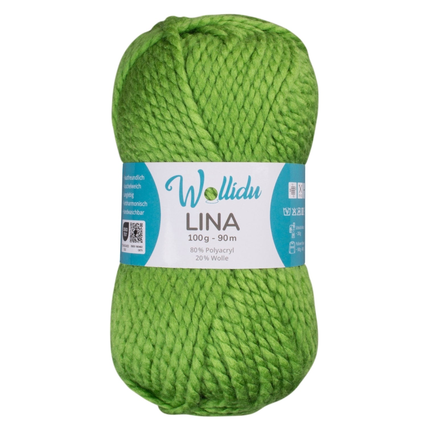 Lina 100g – Mulesingfreie Acryl-Schafwolle zum Stricken & Häkeln (Einzelknäuel, OEKO-TEX®)