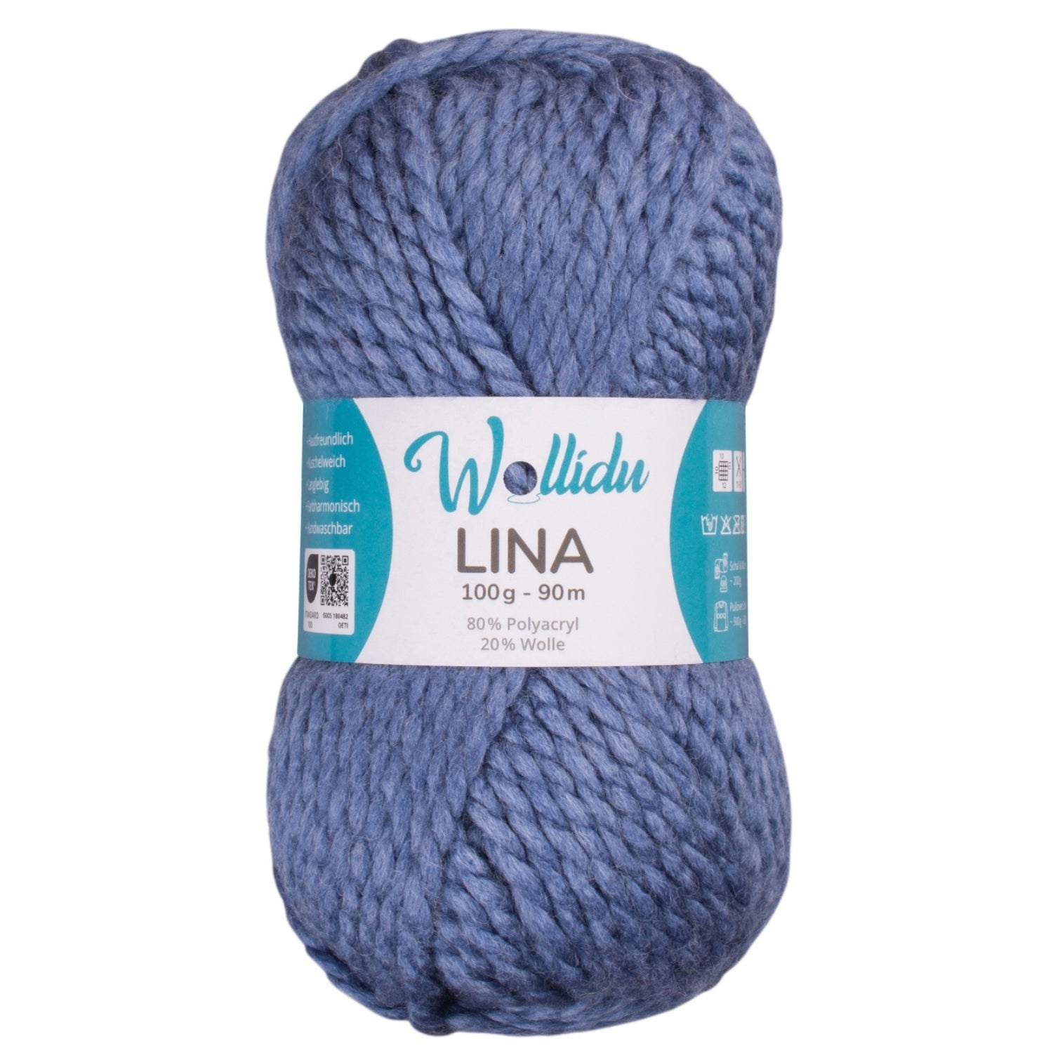 Lina 100g – Mulesingfreie Acryl-Schafwolle zum Stricken & Häkeln (Einzelknäuel, OEKO-TEX®)