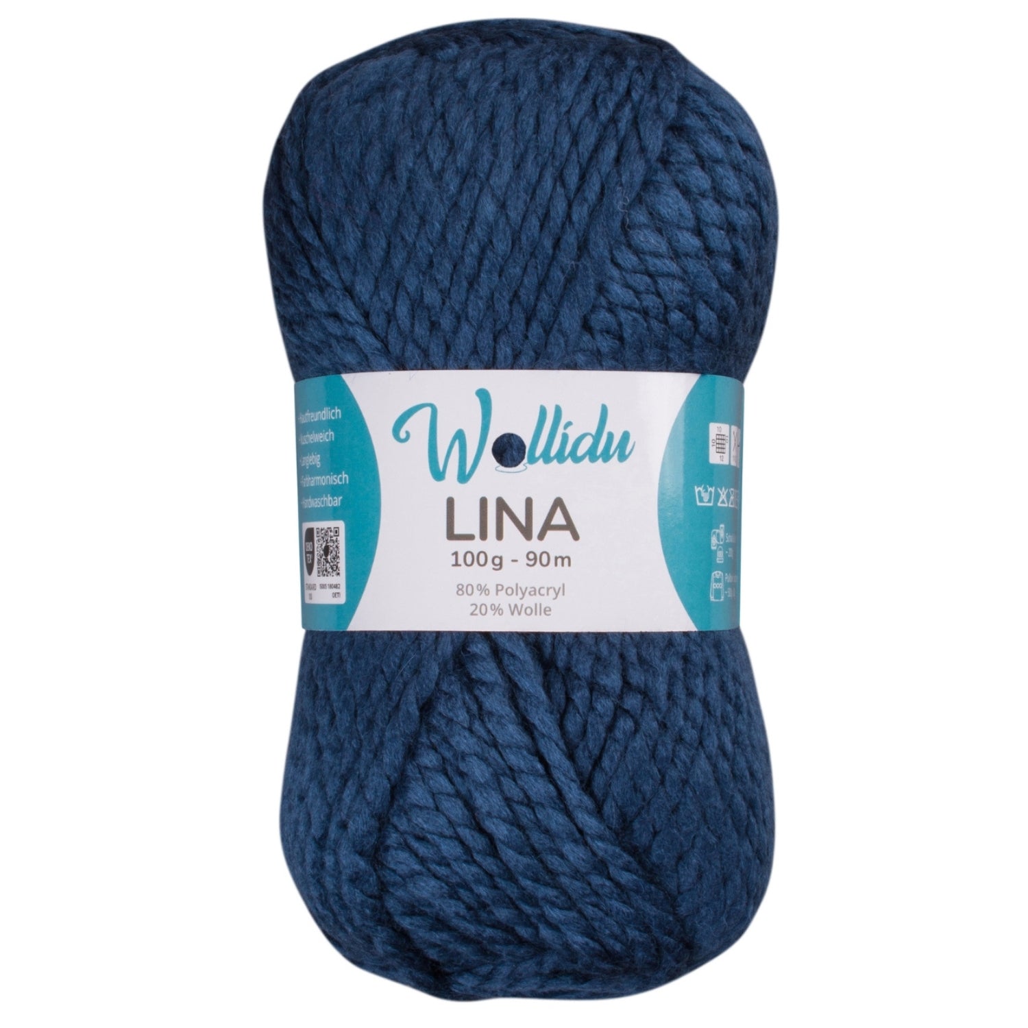 Lina 100g – Mulesingfreie Acryl-Schafwolle zum Stricken & Häkeln (Einzelknäuel, OEKO-TEX®)