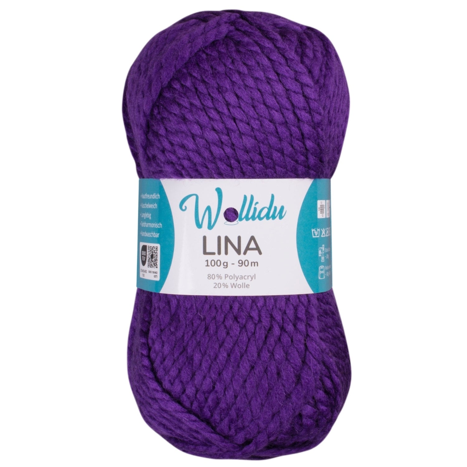 Lina 100g – Mulesingfreie Acryl-Schafwolle zum Stricken & Häkeln (Einzelknäuel, OEKO-TEX®)