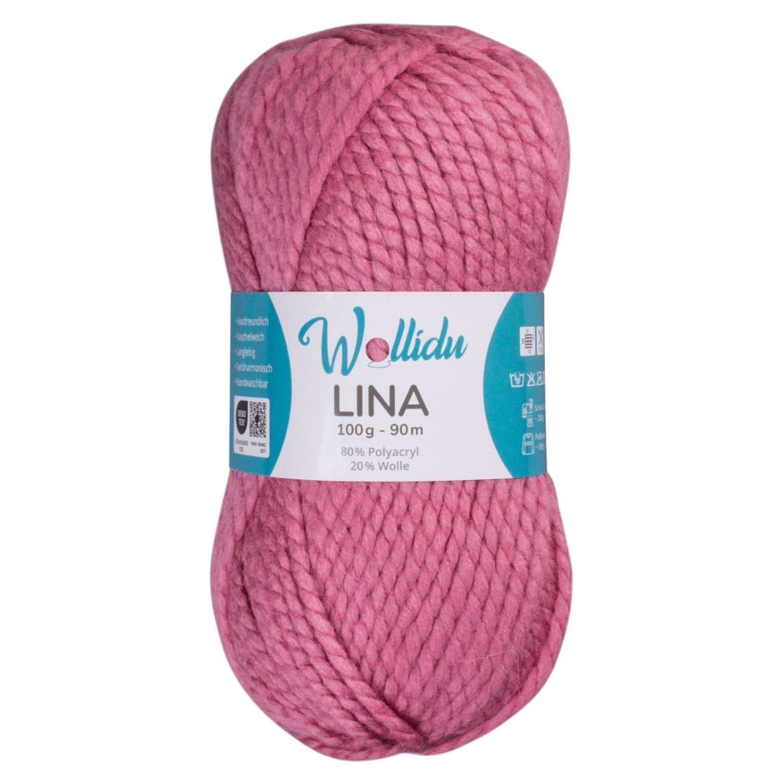 Lina 100g – Mulesingfreie Acryl-Schafwolle zum Stricken & Häkeln (Einzelknäuel, OEKO-TEX®)
