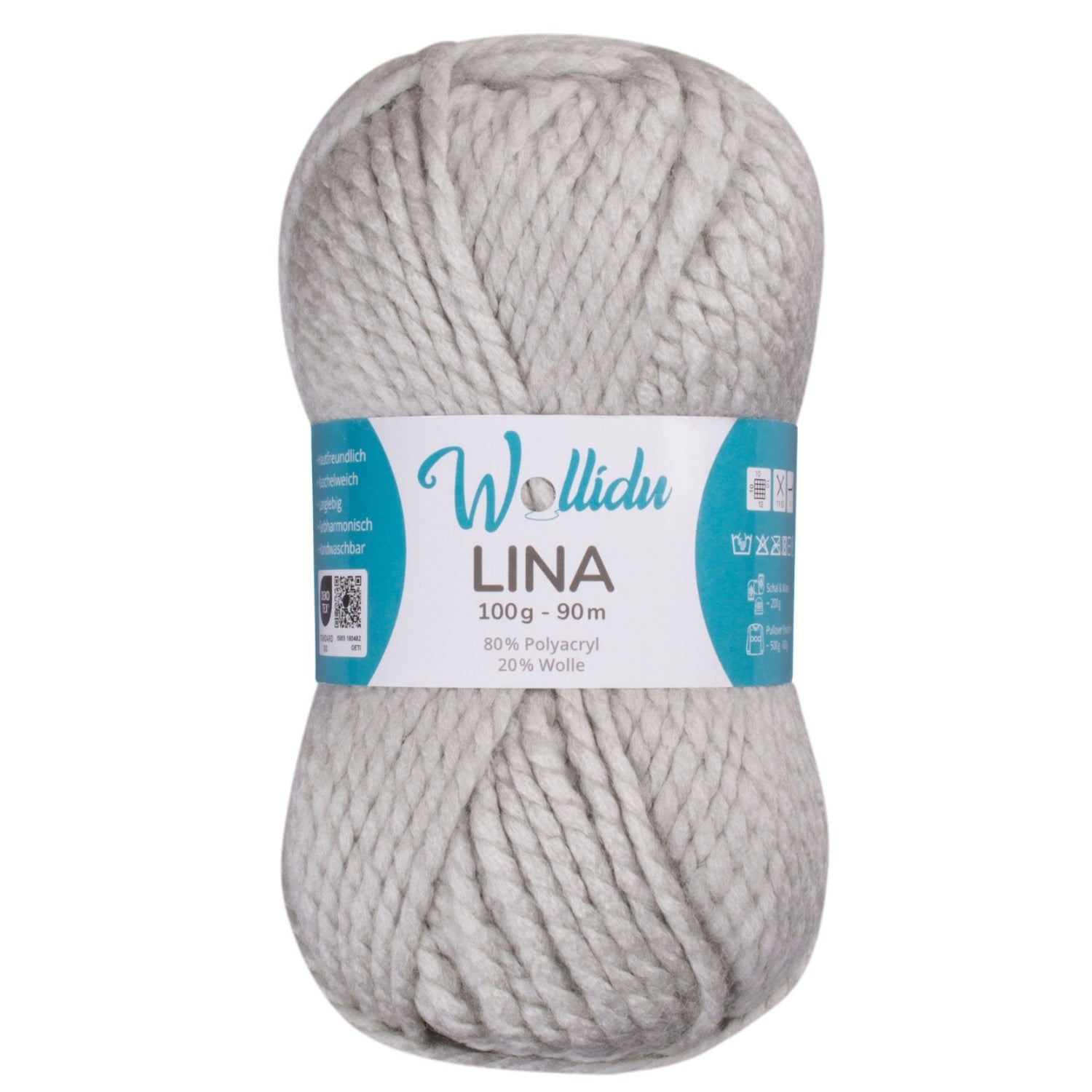 Lina 100g – Mulesingfreie Acryl-Schafwolle zum Stricken & Häkeln (Einzelknäuel, OEKO-TEX®)