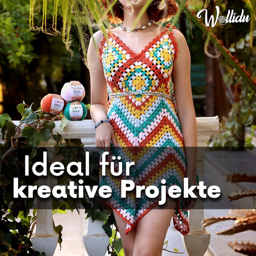 Wollidu Mika Baumwolle zum Häkeln und Stricken Mischung 51% Polyacryl 49% Baumwolle Häkelgarn Strickgarn 10x 50g/165m - Orange