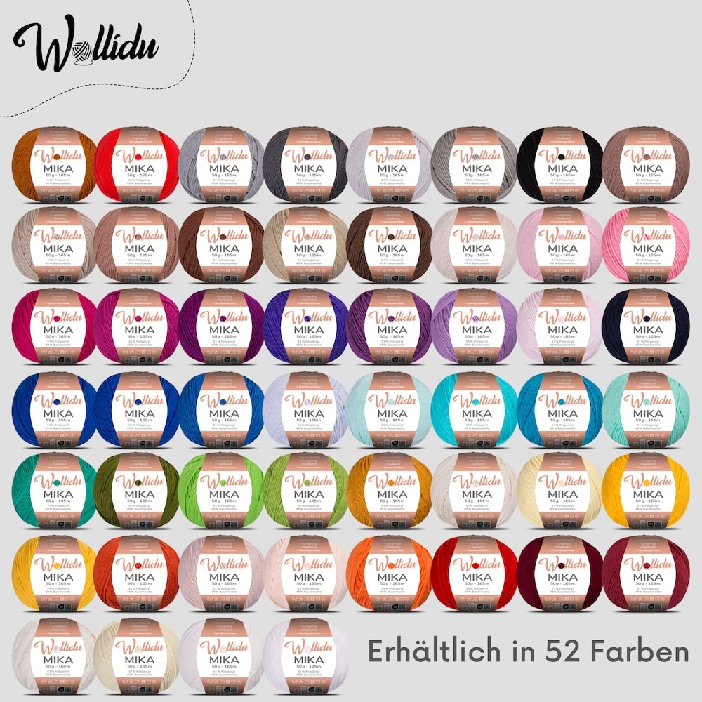 Wollidu Mika Baumwolle zum Häkeln und Stricken Mischung 51% Polyacryl 49% Baumwolle Häkelgarn Strickgarn 10x 50g/165m - Burgunder Weinrot