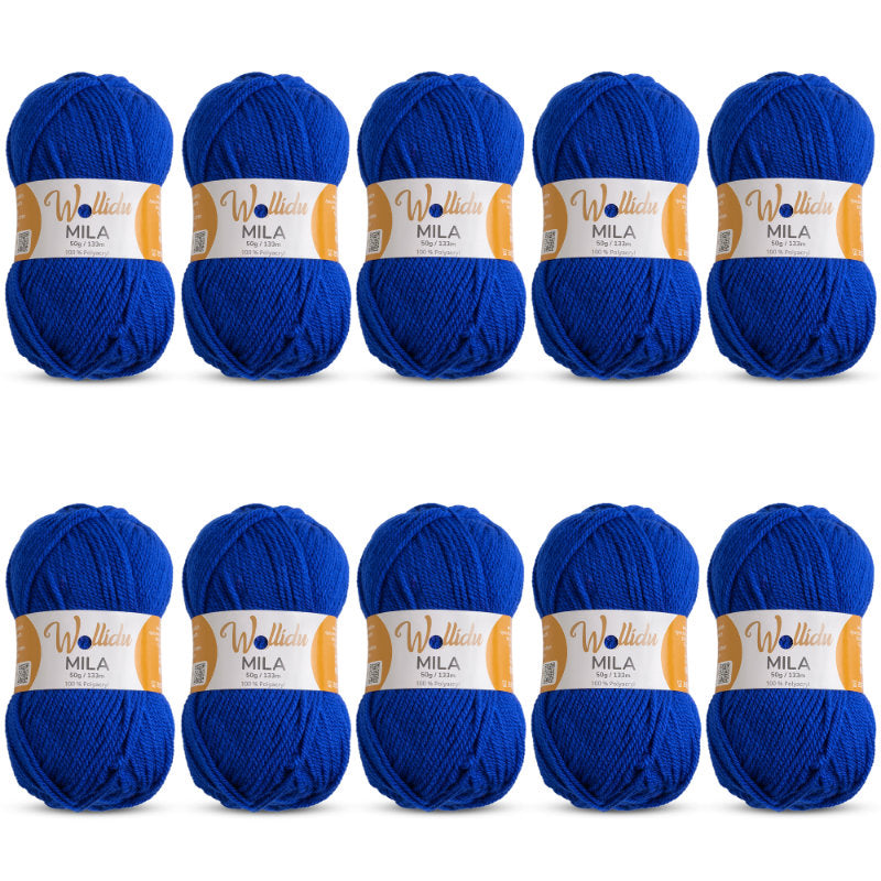 Mila 10er-Pack 50g – Weiches Acrylgarn zum Häkeln & Stricken (OEKO-TEX®, 500g Gesamt)