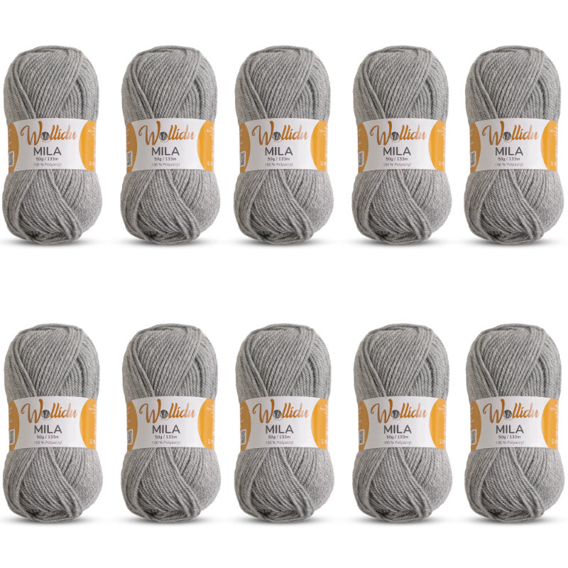 Mila 10er-Pack 50g – Weiches Acrylgarn zum Häkeln & Stricken (OEKO-TEX®, 500g Gesamt)