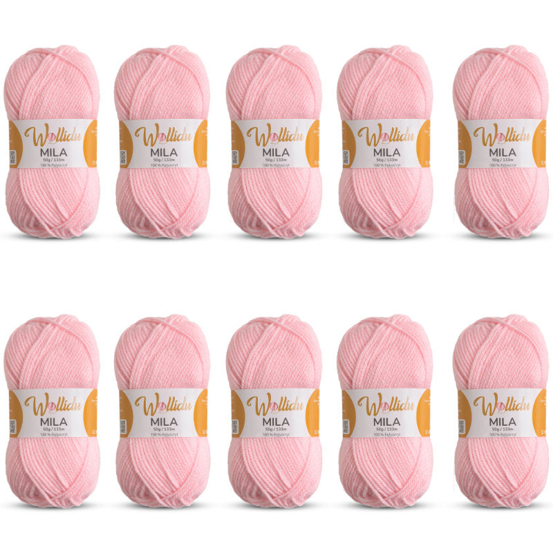 Mila 10er-Pack 50g – Weiches Acrylgarn zum Häkeln & Stricken (OEKO-TEX®, 500g Gesamt)