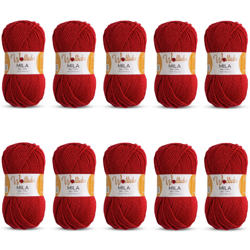 Mila 10er-Pack 50g – Weiches Acrylgarn zum Häkeln & Stricken (OEKO-TEX®, 500g Gesamt)