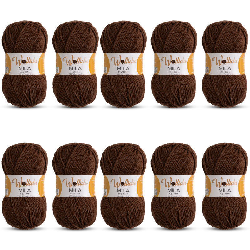Mila 10er-Pack 50g – Weiches Acrylgarn zum Häkeln & Stricken (OEKO-TEX®, 500g Gesamt)