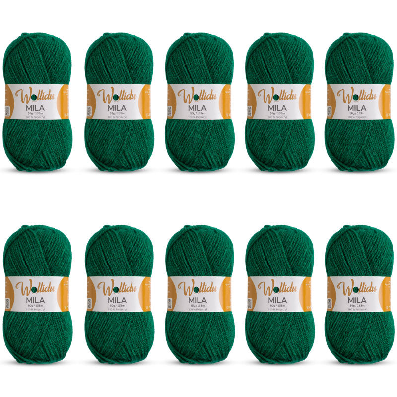 Mila 10er-Pack 50g – Weiches Acrylgarn zum Häkeln & Stricken (OEKO-TEX®, 500g Gesamt)